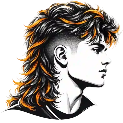 Modern Mullet Haircut logo